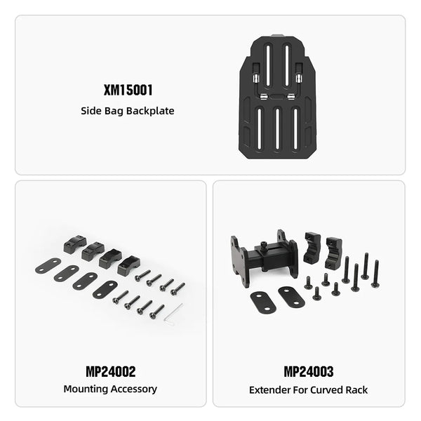 គ្រឿងបន្លាស់កាបូបចំហៀង Rhinowalk សម្រាប់ MJX2004 ដើម្បីដំឡើងកាបូបឱ្យសមនឹងឧបករណ៍ពង្រីករ៉ាក់កោងមិនទៀងទាត់ ជៀសវាងការដំឡើងបំពង់ផ្សែង