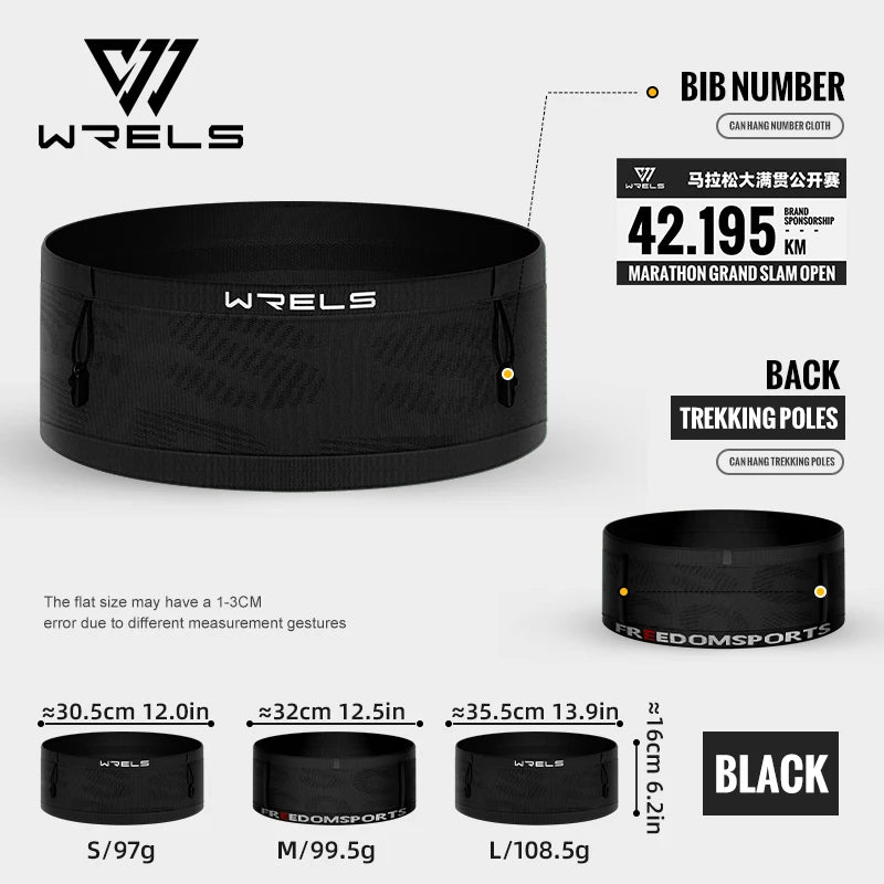 WRELS Elastic Sports Waist Bag Pack Belt Hydration Waist Pack Ultralight Waist Bag Phone Holder for Outdoor Trailing Run Bag