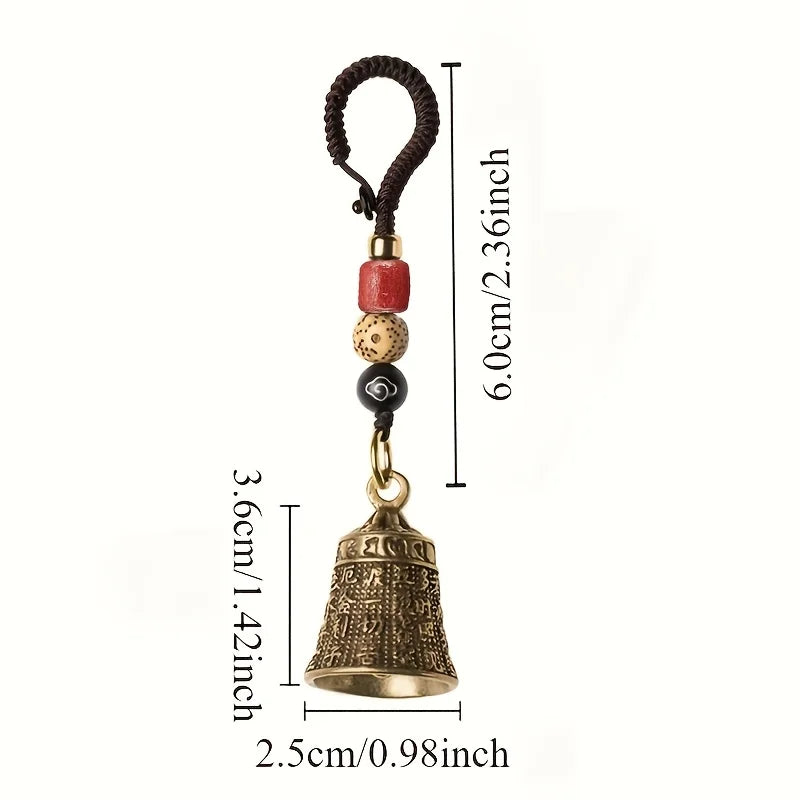 1pcTibetan Bell Keychain Crafted by Hand, Includes a Bell And Braided Cord for Good  Spirituality a Cultural Gift for Monks