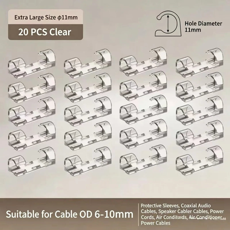 Desktop Cable Organizer with Adhesive Backing for Self-Adhesive Storage of Network Cables, Data Cables, and Fixed Wiring, a Magi