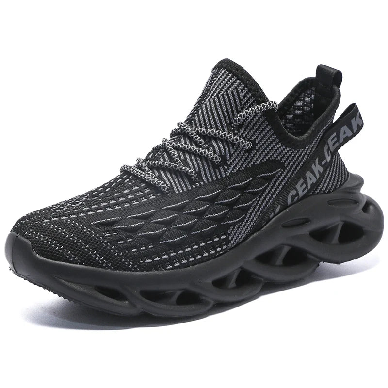 Men's light breathable casual sports shoes four seasons soft sole shock absorption outdoor running shoes students mesh sneakers