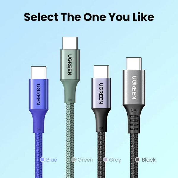 UGREEN PD100W USB C Cable Type C to Type C Fast Charging Cable for iPhone 17 16 MacBook Samsung S26 iPad Xiaomi USB Cord QC4.0