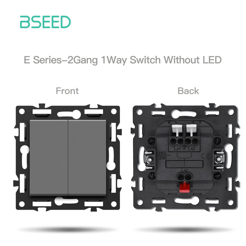 BSEED 1/2Gang Wall Light Switch With LED 65W EU Socket Module Part ST TV Internet Socket Part Glass Frame Free Comnbination