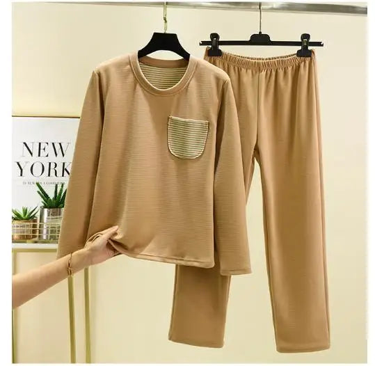 Pijama Feminino New Thicken Fleece Winter Sleepwear Pyjama Big Size De Velvet Warm Pajamas Set Woman Lounge Wear Home Clothes