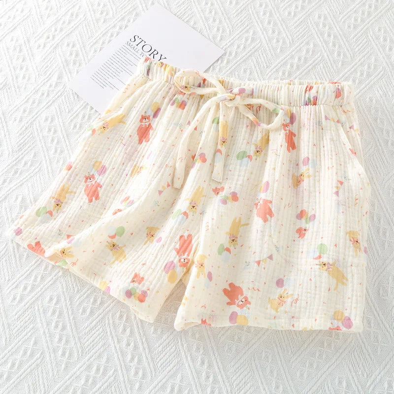 INS Fresh Pure Cotton Summer Pajamas Pants New Printed Sleepwear Pyjamas Women Home Wear Night Shorts Pantalon De Pijama