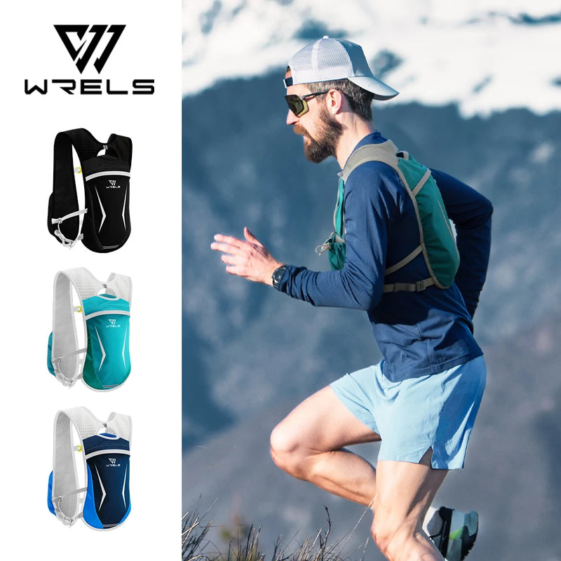 WRELS Hydration Running Vest Backpack Pack 5L Women Men Jogging Trail Race Marathon Cycling Hiking Lightweight Running Backpack