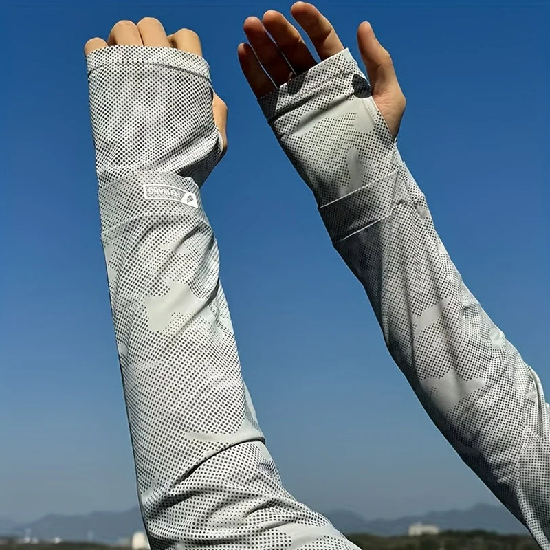 1pair Ice Silk Arm Sleeves Loose Fit,Summer Cooling UV Protection Arm Covers for Men,Extended Sleeves for Fishing Outdoor Sports