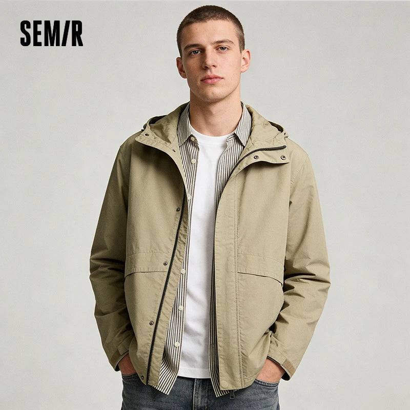 Semir Retro Jacket Men 2026 Spring Denim Light Vintage Loose Hooded Casual Comfortable Fashion Stylish Top