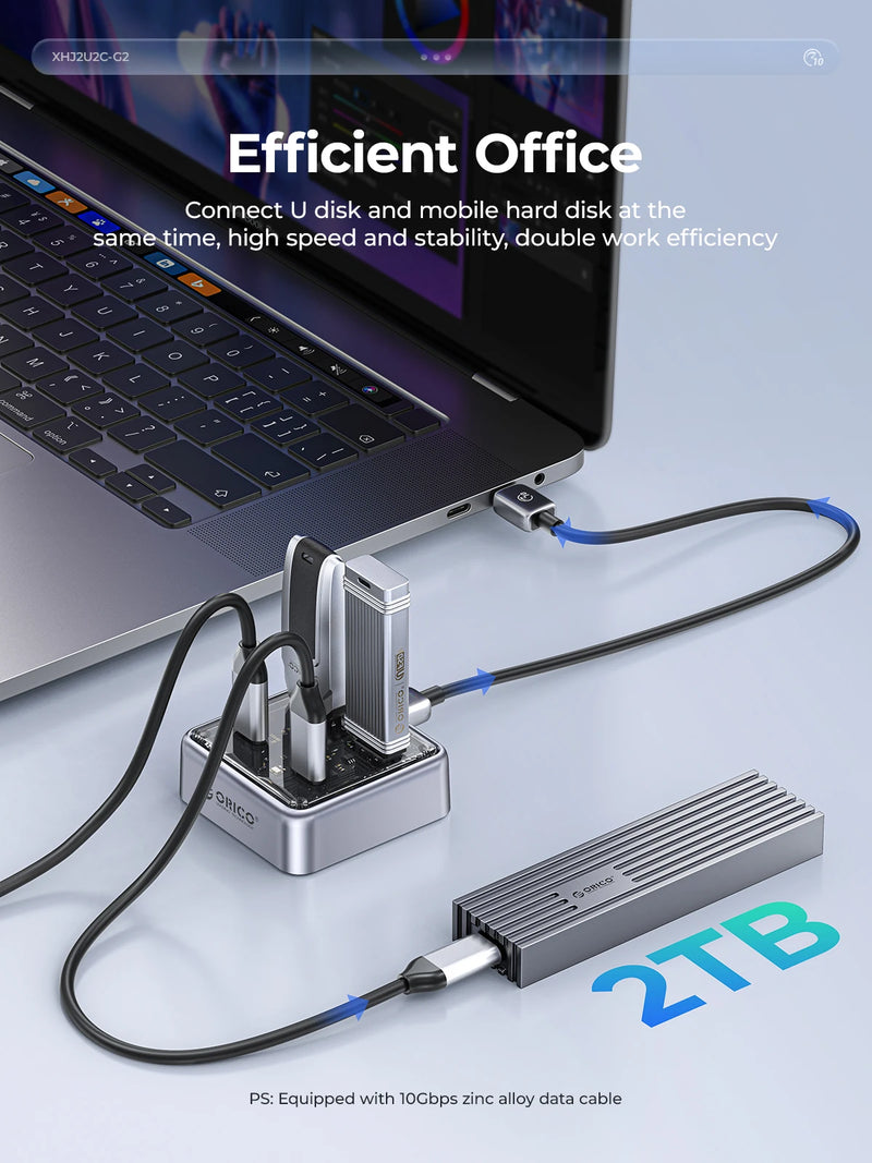 ORICO Metal Material Usb Hub 10Gbps With 2 USB A Port and 2 USB C Port USB3.2 hub Splitter is suitable for all Macbook Mac Mini