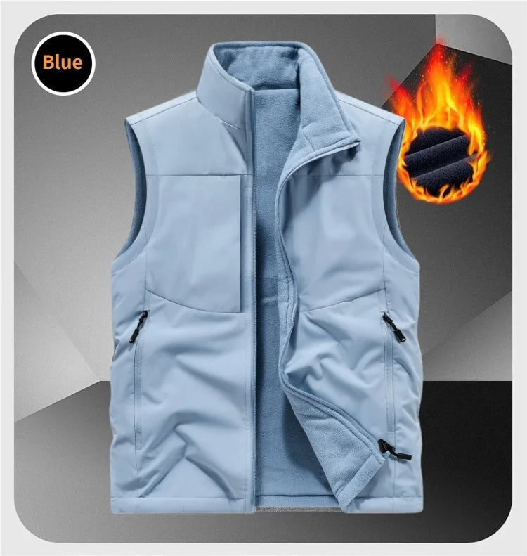 Multi-pocket outdoor suit vest coat custom logo10 Colors Casual vest winter warm sleeveless vest jacket 2025 Autumn/Winter