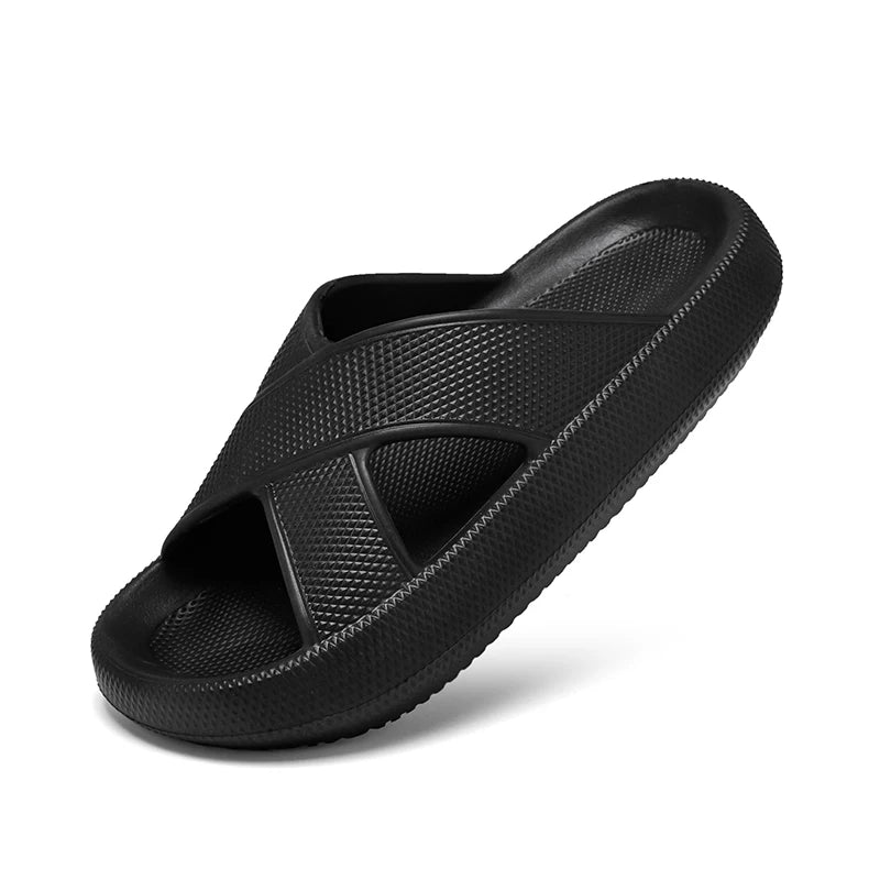 Summer Unisex Thick Soles Platform Slippers EVA Soft Comfortable Slides Slippers Anti Slip Lightweight