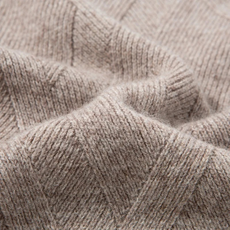 100% Wool Old Money Style Sweater,  Autumn-Winter Thermal Vintage Christmas Red Knit Sweater Crew Neck Pullover