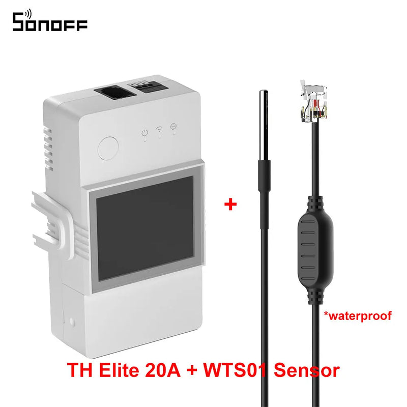 SONOFF TH Elite 16A/20A Smart Temperature & Humidity WiFi Switch Dry Contact Real Time Monitoring via eWeLink Alexa Google