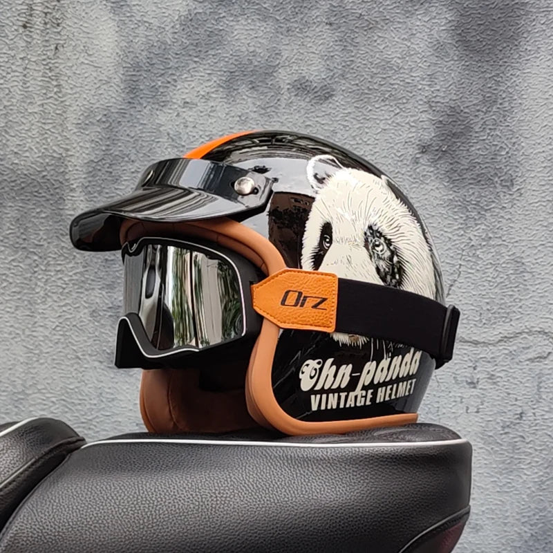 DOT Approved Retro Motorcycles Helmets 3/4 Open Face Helmet Moto Suitable For Men And Women