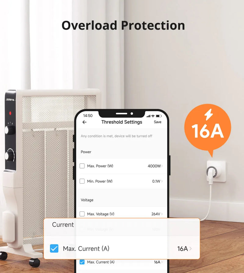 SONOFF S60 EU/UK iPlug Wi-Fi Smart Socket Overload Protection Timer Smart Scene Remote Control via eWeLink Alexa Google IFTTT