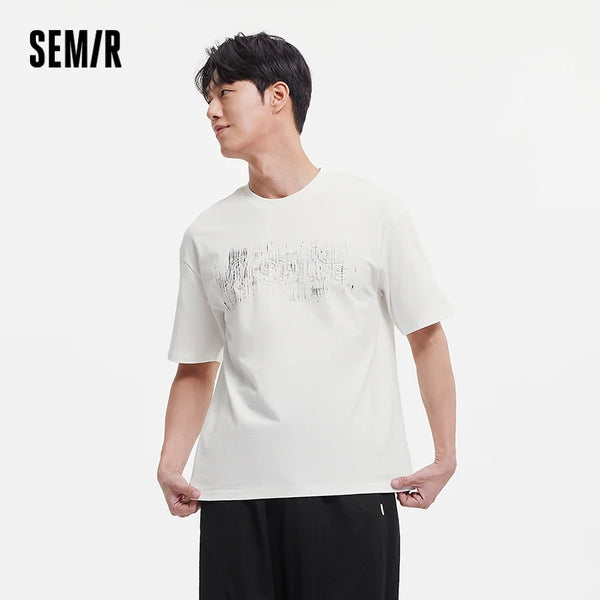 អាវយឺតបុរស Semir ឆ្នាំ ២០២៦ បោះពុម្ពអក្សរជម្រាល រចនាប្លែក រលុង ទាន់សម័យ ប៉ាក់ធម្មតា