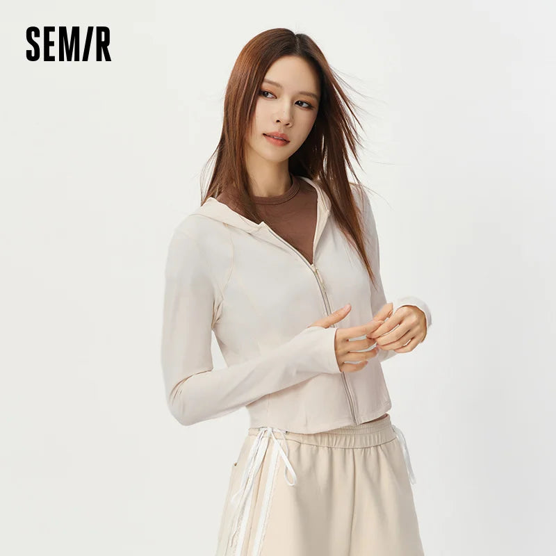 Semir Womens UV Jacket 2026 Short Cool Feeling Split Slim Casual Fashion Soft Daily Wear