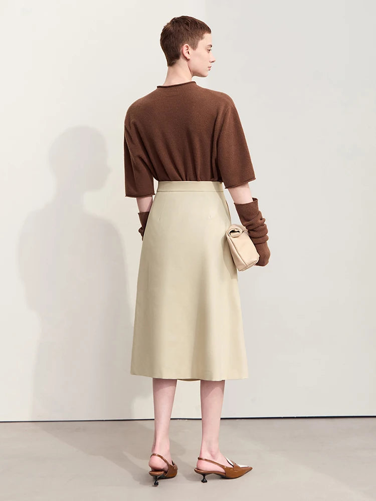 សំពត់នារីថ្មី Amii Minimalism រដូវស្លឹកឈើជ្រុះឆ្នាំ ២០២៤ ការតុបតែងលោហៈក្លិនផ្កាកុលាប ផ្គូផ្គងសំពត់វែង A-line សម្រាប់ស្ត្រី ១២៤២៣០២០