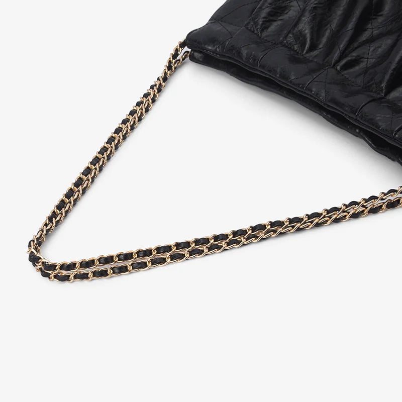 Semir Bag Single Shoulder Bag Women Design Sense Pleated Diamond Chain Bag Elegant Large Capacity Handbag