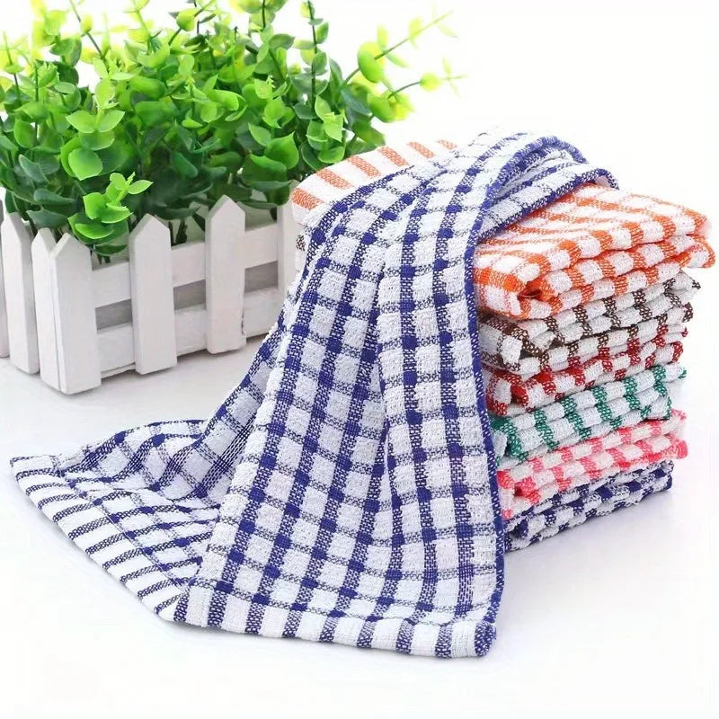 1/2pcs Cotton Checkered Car wash cloth, Assorted Colors,Durable Washcloths, Reusable Dish Rags, Multi-Purpose.car wash towel