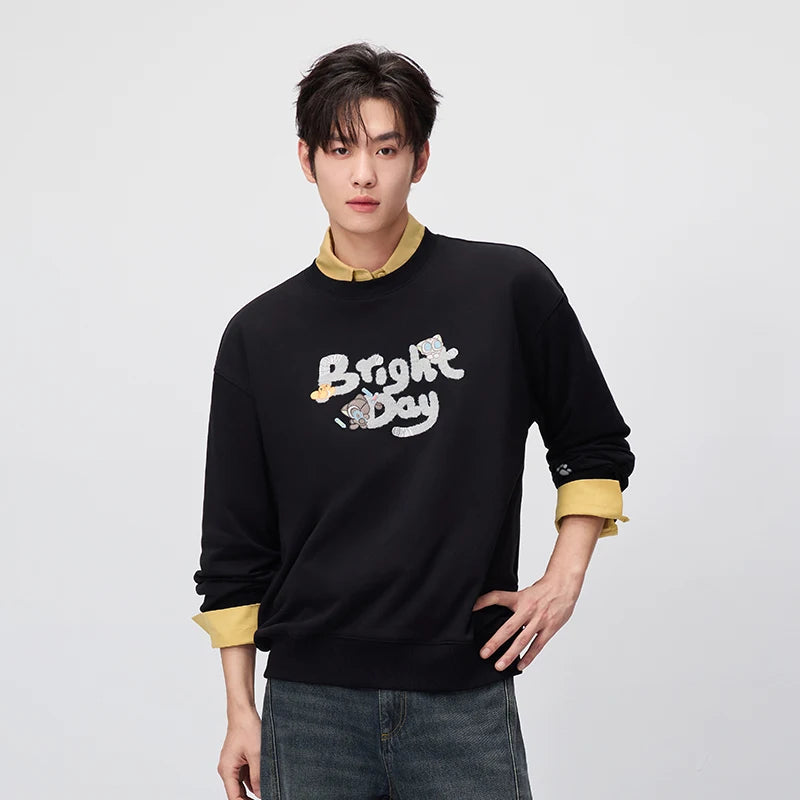 Semir Men Sweatshirt Soft Loose Crew Neck 2026 Autumn Pullover Couple Style Casual Knit Top Everyday Wear Daily Layer