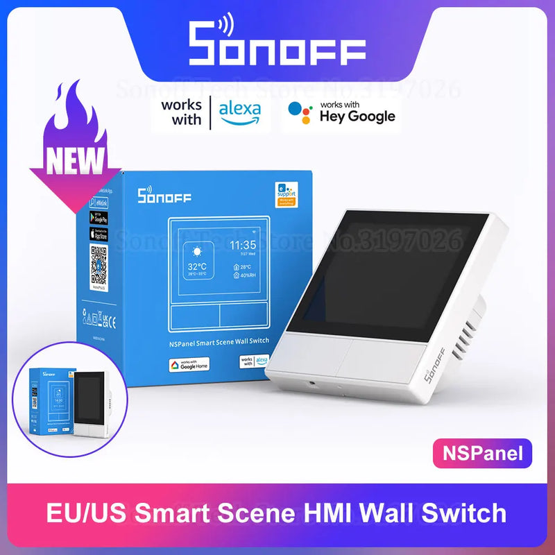 SONOFF NSPanel Smart Scene HMI Wall Switch White EU/US Multiple Control Thermostat Real-Time Weather Display via eWeLink APP