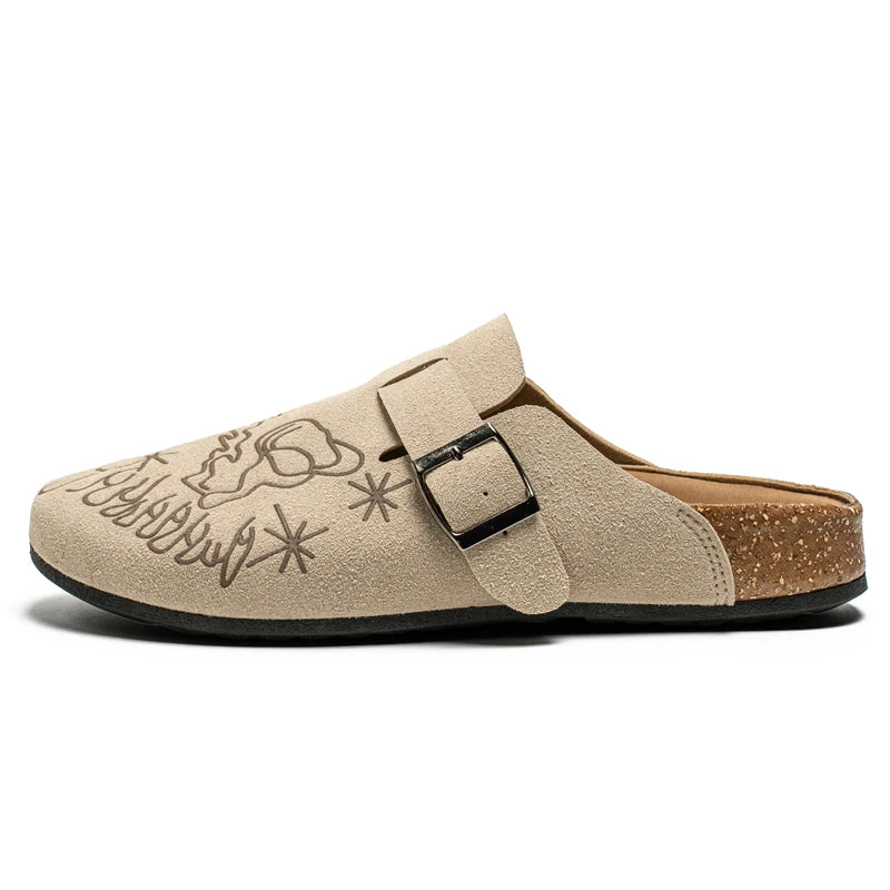 Men's Mules Casual Slippers Summer new Breathable lightweight outdoor walking shoes fashion youth comfort non slip semi slippers