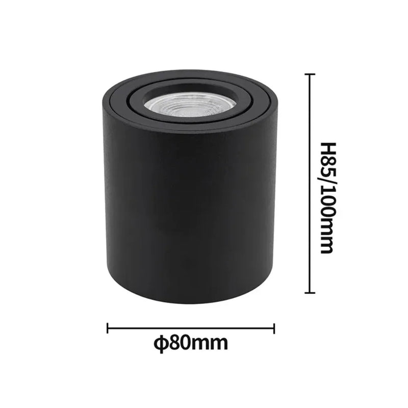 Black White Spotlight GU10 Fitting Round LED Surface Mounted Ceiling Spot Light Halogen Bulb Cylinder Down Lamp Fixture 220V