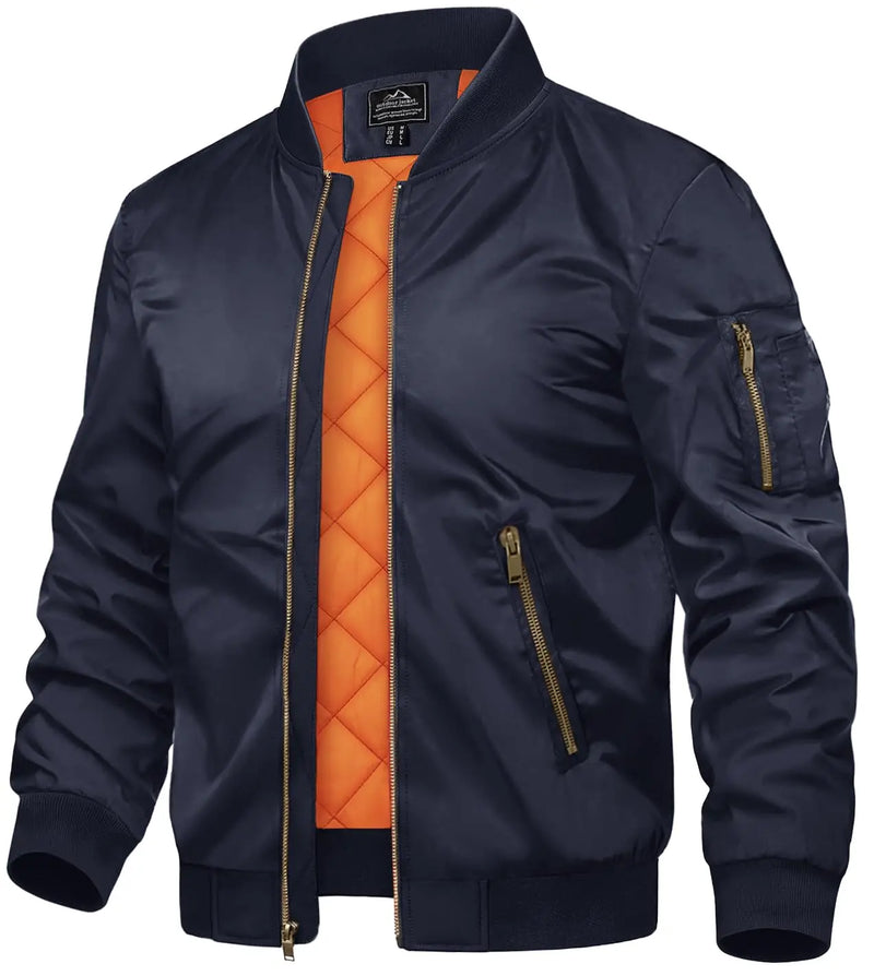 TACVASEN Winter Padded Bike Jackets Outwear Mens Retro Pilot Jacket Coat Casual Baseball Jackets Varsity Jackets Streetwear