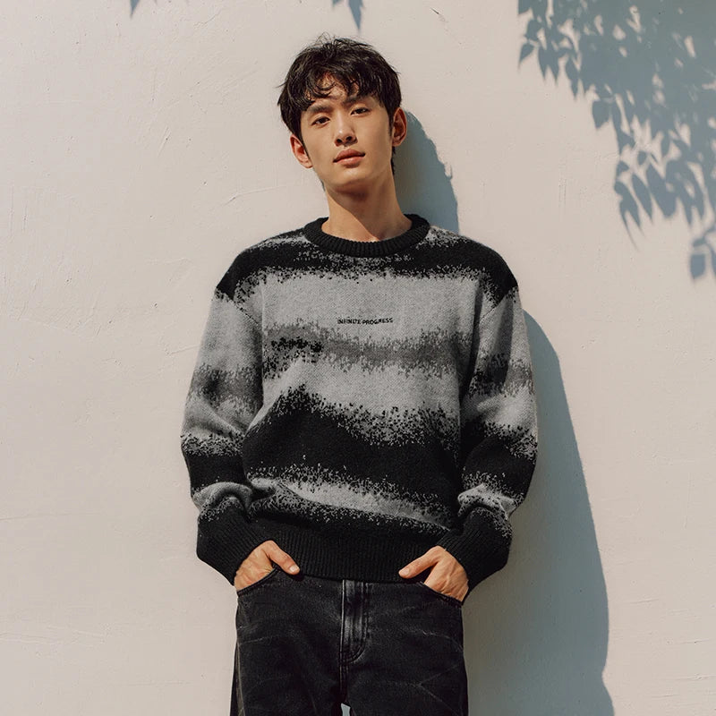 Semir Men Knit Sweater Letter Embroidery Loose Fit Crew Neck Traditional Style 2026 New Winter Daily Wear Urban Casual Style