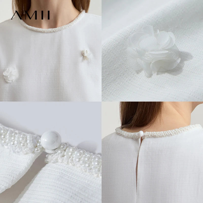 រ៉ូប Amii Minimalism ធម្មតារដូវក្តៅឆ្នាំ ២០២៥ រ៉ូបនារីការិយាល័យថ្មីឆើតឆាយក្លិនក្រអូបផ្កាអង្កាំផាសុកភាពប្រណីតសម្រាប់ស្ត្រី 12542254