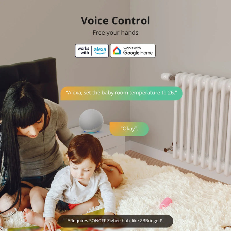 SONOFF TRVZB Zigbee Thermostatic Radiator Valve Smart Home Heating Froest Protection Remote Group Control via eWeLink Alexa