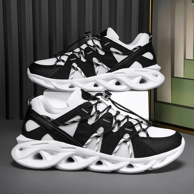 Mens Walking Shoes Classic Retro Style Design Mesh Breathable Lightweight Sneakers Casual Flat Comfortable Running Shoes for Men