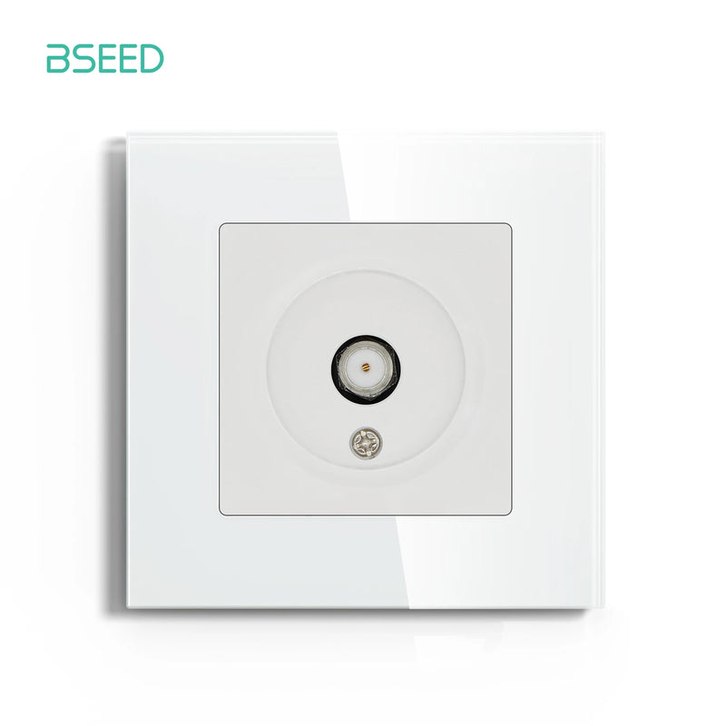 BSEED Wall Socket CAT6 RJ45 Internet Socket TV Satellite Wall Plug Telephone Interface Computer Outlet Glass Panel