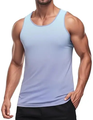 TACVASEN Men's Summer UPF 80+ Quick Dry Muscle Tank Tops Colorful Workout Stretchy Sleeveless Shirts Gym Athletic Swim Tee Tops