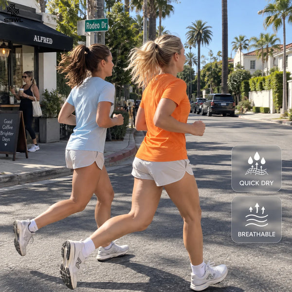 SBWL 2026 Harajuku Summer High-Quality Woman's Outdoor Leisure Sports Quick-Drying T-Shirt Running Short Sleeve Loose Tops