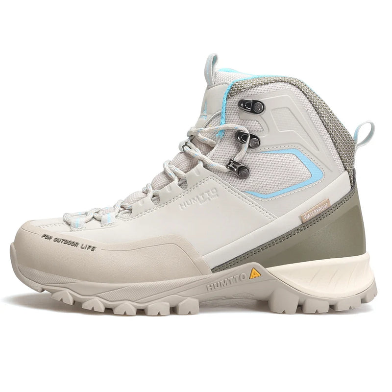 HUMTTO Waterproof Trekking Shoes Womens Luxury Designer Hiking Boots for Women Outdoor Climbing Sneakers New Leather Ankle Boots