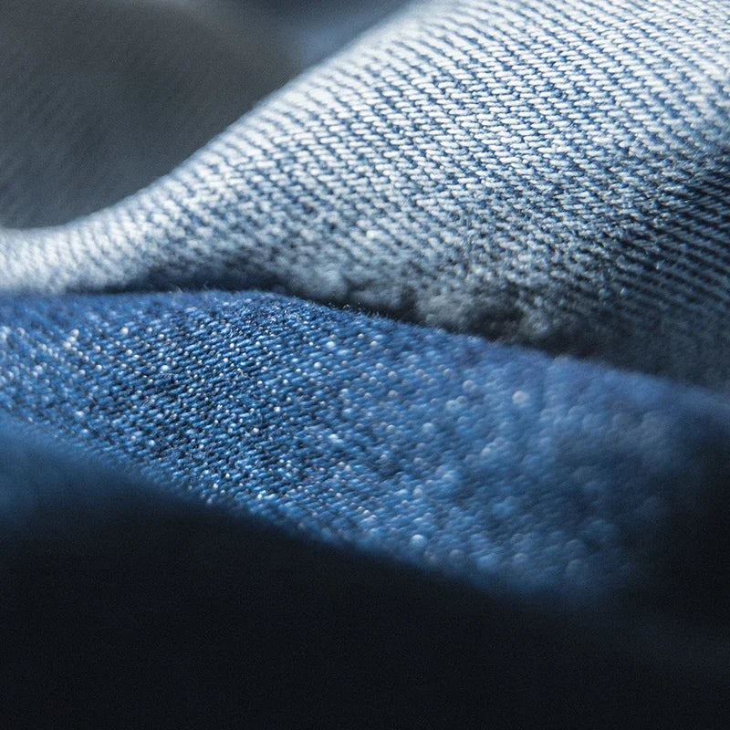 ខោខូវប៊យ Maden លាងសម្អាត Denim ទំហំ 12.8 អោន ខោរលុងបែប Retro ខោប៉ោង ទំហំធំ 28-38 សម្លៀកបំពាក់បុរសទាន់សម័យ មាន 2 ពណ៌