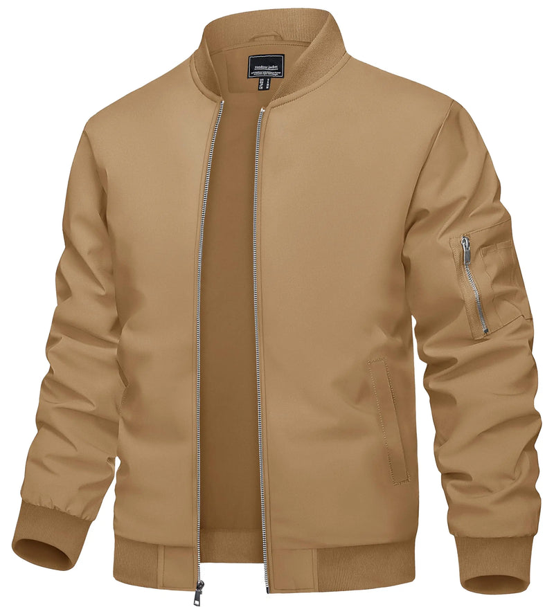 TACVASEN Men's Lightweight Windbreaker Bike Jacket Spring Autumn Casual Zip Up Coat With Pockets Fashion Streetwear Outerwear