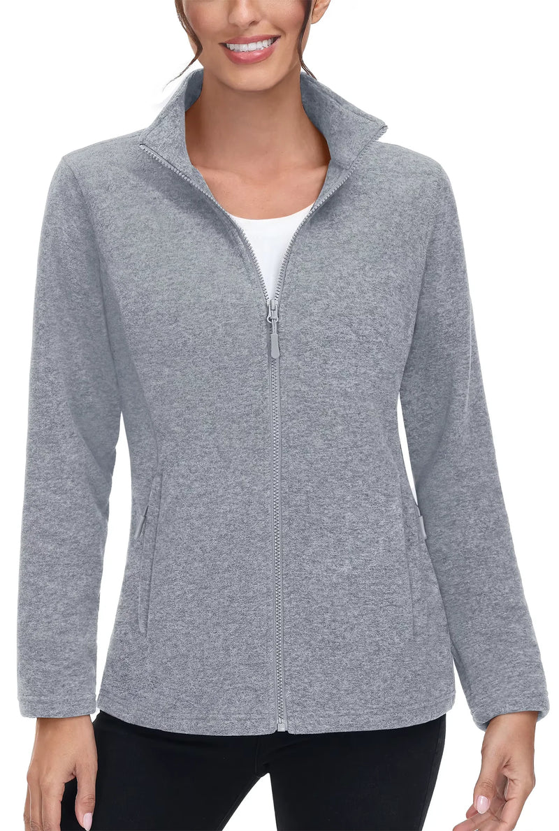 TACVASEN Spring/Autumn Lightweight Fleece Jackets Womens Sports Warm Sweatshirts Thermal Casual Turtleneck Sweater Coats Tops