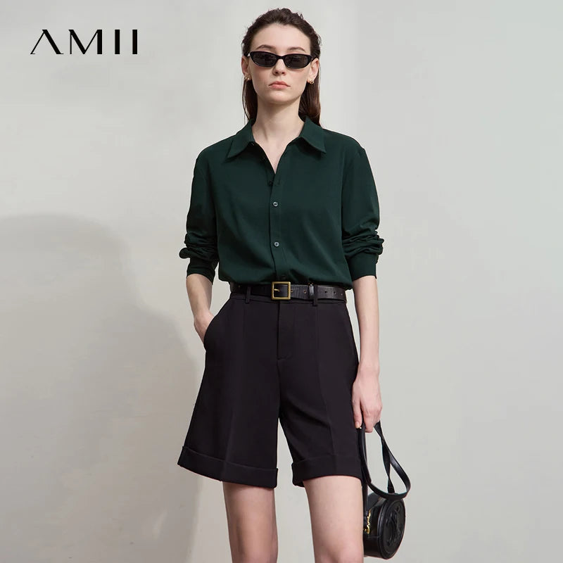 អាវការិយាល័យ AMII ឆ្នាំ ២០២៥ រដូវស្លឹកឈើជ្រុះថ្មី តិចតួចបំផុត អាវដៃវែងក្រាស់ សម្លៀកបំពាក់ស្ត្រី 12553079