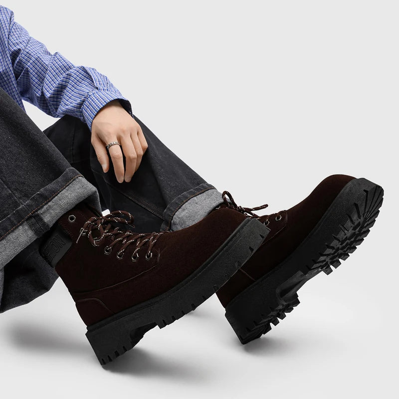 Men's high-top British retro casual boots four season thick sole non-slip comfort outdoor walking boots fashion Joker tide boots