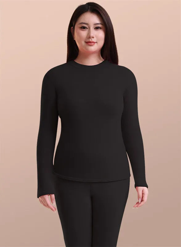 Autumn Winter New Arrival Plus Size Thermal Underwear For Women Nightwear Home Suit Thick Fleece Double Lining Warm Pajamas Set