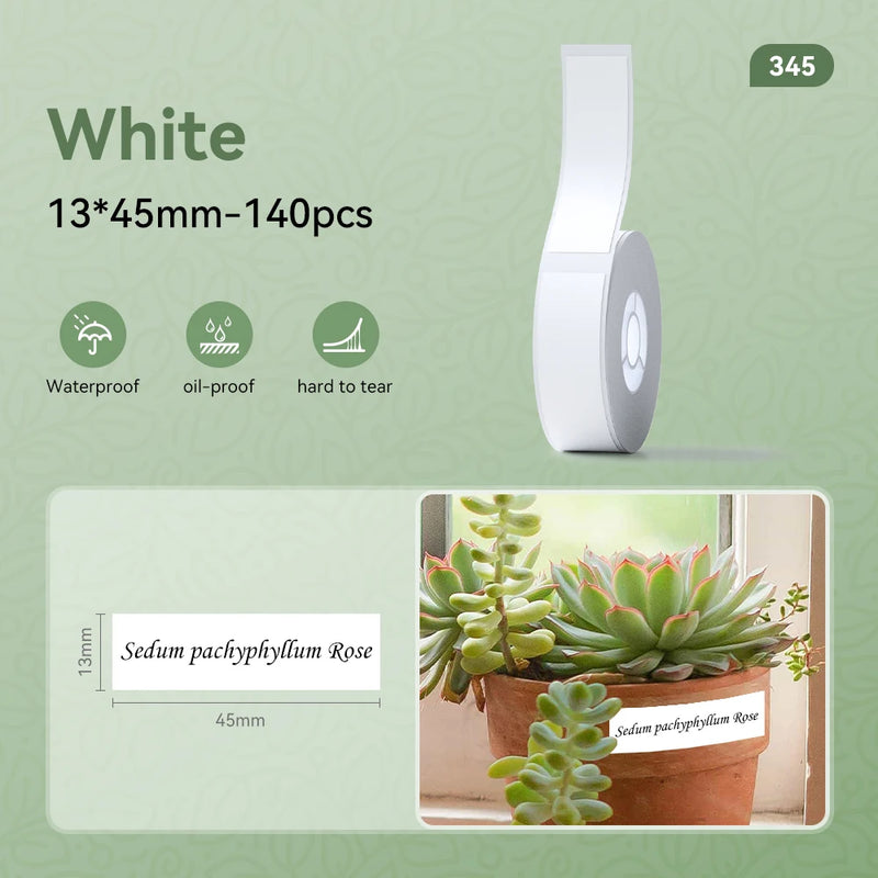 Niimbot N1/B18 PET Label Paper 2 Rolls Scratch-Resistant Tapes Carbon Ribbon Sticker Keep 8-10 Years For Portable Label Printer