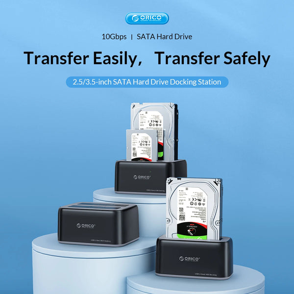 ORICO HDD Enclosure 3.5" SATA to Type-C 10Gbps Hard Drive Docking Station Support UASP 12V3A Power Adapter for HDD/SSD