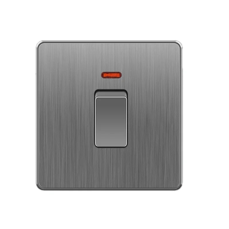 Nordic style large tilt plate grey 13A British standard electrical switch socket, universal wall dual socket with USB port 2.1A