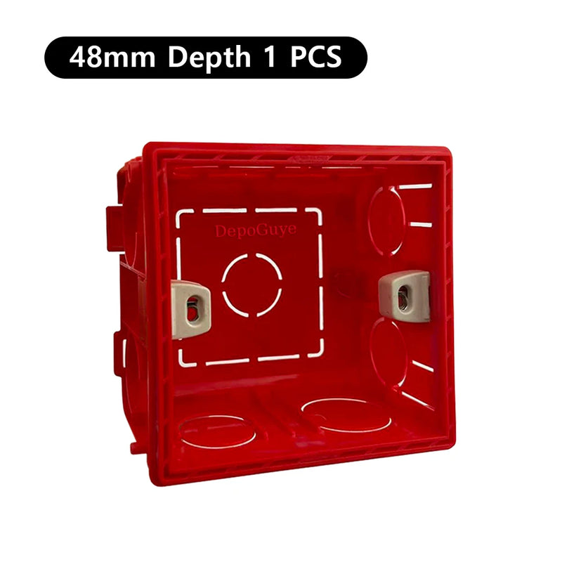 Model 86 General Electric mounting box, switch socket junction box hidden inside mounting box, electrical socket and accessories