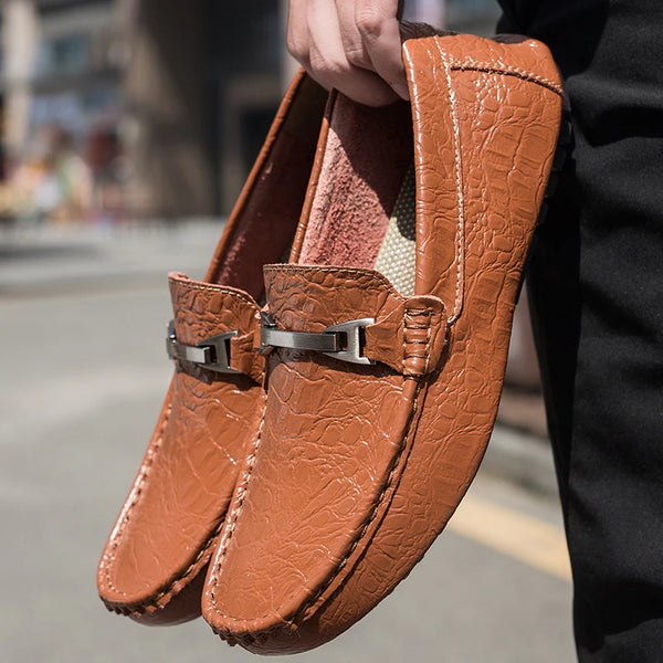 Luxury Loafers Men Slip On Leather Shoes Handmade Shoes Plus Big Size 47 48 Moccasins Shoes Comfortable