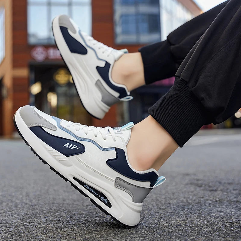 Men's casual sneakers four season soft sole non-slip outdoor racing running shoes fashion students breathable speed sports shoes