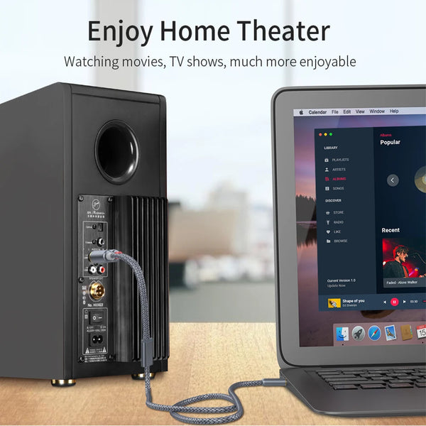 ខ្សែអូឌីយ៉ូ Essager RCA Jack 3.5 ទៅ 2 RCA ខ្សែ 3.5mm Jack ទៅ 2RCA Male Splitter ខ្សែ Aux សម្រាប់ទូរទស្សន៍កុំព្យូទ័រ ឧបករណ៍បំពងសម្លេងឌីវីឌី ខ្សែ